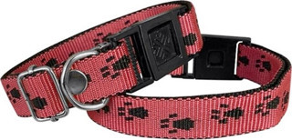 Markapet Köpek Tasması Patili Dokuma 2 cm - Min: 30 cm - Max: 50 cm Kırmızı