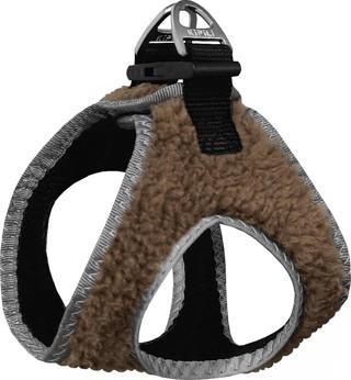 Üç Kilitli Kürklü Kedi Köpek Göğüs Tasması 20-24 cm XXX-Small Taba