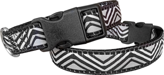 Doggie Dalga Desenli Dokuma Köpek Boyun Tasması 3 cm x 40-60 cm Siyah