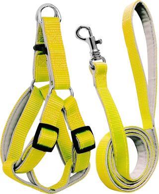 Gezdirme Kayışlı Dokuma Köpek Göğüs Tasma Seti 40*60-110 cm Sarı