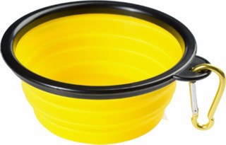 Petinka Kedi Köpek Mama Su Kabı Katlanabilir Taşınabilir  Evcil Hayvan Pratik Sarı Mama Su Kabı