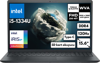 Dell Inspiron 3530 i5-1334U 40GB 2 TBSSD 15.6" FHD 120Hz Intel Iris Xe Graphics Freedos I35303407U BT26