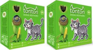 TONTON Mısır Koçanı Granülü Topaklaşan Doğal Kedi Kumu 8 Lt X 2 Adet
