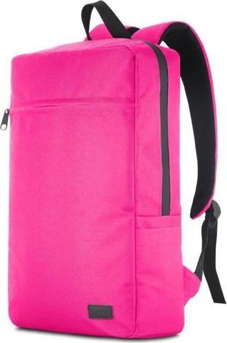 Classone Mila PR-EK106 15,6' Su Geçirmez Kumaş,Fermuar Notebook Sırt Çantası Pembe