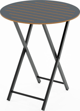 Eportatif Bahçe Masası Katlanır Bistro Masa Yuvarlak Füme 1489