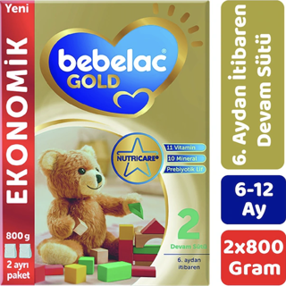 Bebelac Gold 2 Devam Sütü 800 gr 2 Adet