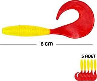 Savage Yumy 6 cm Kırmızı-Sarı Silikon Kurt 5'li (456-18065)