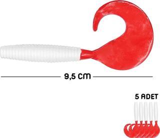 Savage Yumy 9.5 cm Kırmızı-Beyaz Silikon Kurt 5'li (460-O-18095)