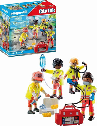Playmobil 71244 City Life Tıbbi Ekip, Tıbbi Oyuncak, Acil Servis Oyuncak Seti, Doktor Oyuncağı