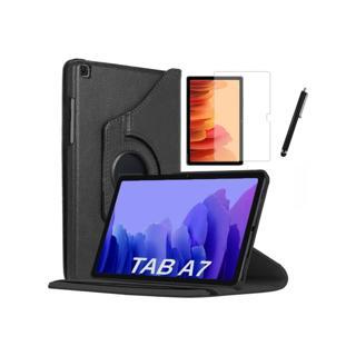 GoGoPlus Galaxy Tab A T510 - T515 360 Dönerli Stantlı Tablet Kılıf + Ekran Koruyucu + Kalem Siyah