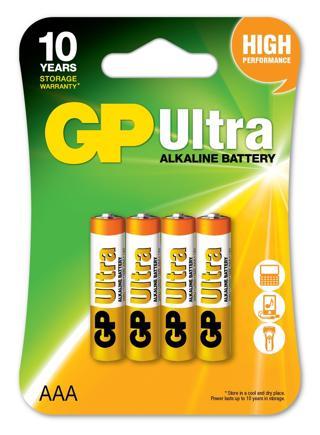GP Ultra Alkalin AAA İnce Kalem Pil 4'lü Paket GP24AUMB-U4