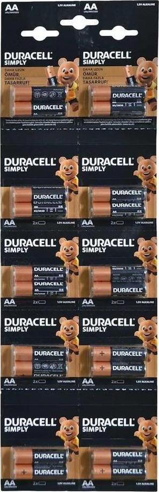 Duracell Alkalin Kalem Pil (AA) 20 Li Kartela