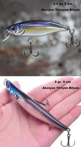 2 li Set sahte Yem Lures Turna Levrek Alabalık Rapala LüferAilesi JigYem
