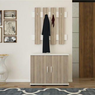 Modilayn Fulya Portmanto Vestiyer Askılık Ayakkabılık Dolabı, Cordoba Beyaz