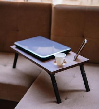 BK Gift Ahşap Katlanabilir Organizer Notebook Laptop Sehpası