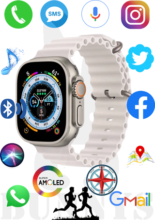 Oppo A92s Uyumlu Watch 8 Ultra 49MM Akıllı Saat HK8 PRO MAX AMOLED EKRAN