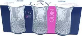 Lav odin çay çay bardak - 6 lı çay bardağı kesme kristal görünümlü