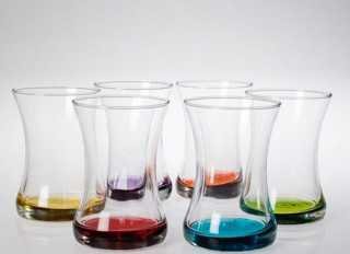 Lav zen çay bardak 12 li çay bardağı - renkli bardak