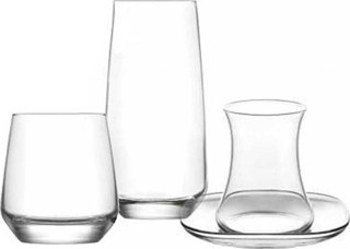 Lav lal çay setli - su meşrubat bardağı seti takımı 48 parça