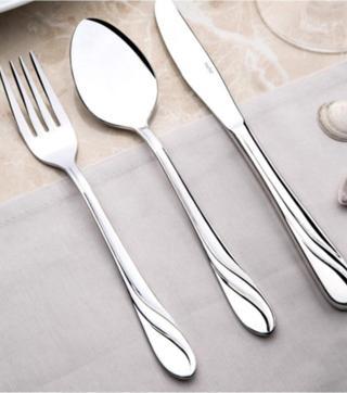 Nehir safir tatlı kaşık - 12 li paslanmaz çelik tatlı kaşığı 18/10