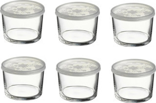 Paşabahçe kapaklı cam saklama kabı 6 lı kahvaltılık 220cc