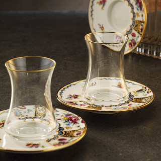 Sandro Moreno 1453 Antik Rose Gold 12 Parça 6 Kişilik Çay Seti 110 ml