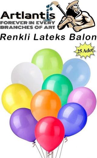 Balon Renkli Lateks 25 Adet Renkli Balon 10'' Canlı Renkler Parti Doğum Günü Süsleme Malzemeleri Balon 26 cm