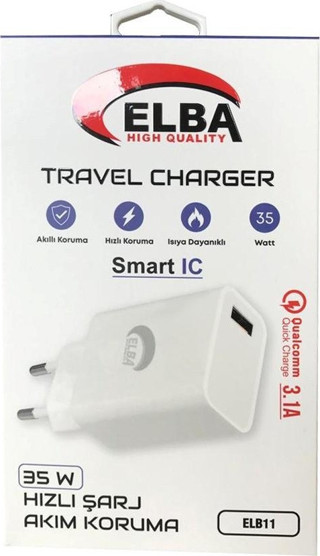 Elba ELB11 Elb-35w USB 35w Hızlı Şarj Akım Koruma EV Şarj Kafa