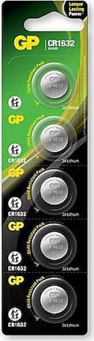 Gp CR1632-C5 3V Lityum Düğme Pil 5'li Paket