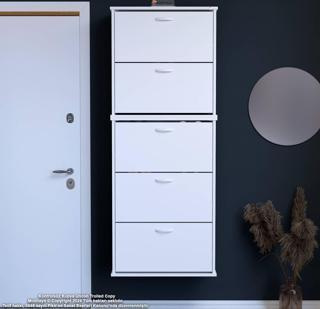 Modilayn VARBİ UMAY' 2 Li Asma Kapı Önü 52 x181x 25, 5 cm’ lik 5 Düşer Kapak 10 Göz Bölmeli Ayakkabı