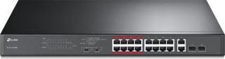 Tp-Link TL-SL1218MP 16Port 10-100 Poe+ 2Port 10-100-1000 Mbps Switch 2Port SFP Çelik Kasa Rack Mount