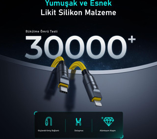 Aohi The Future Creative Power 8-in-1 240W Type-C to Type-C PD 3.1 Süper Hızlı Şarj/Data Kablo Seti