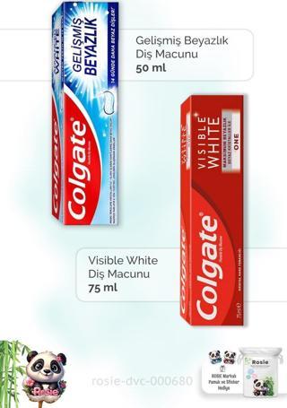 Colgate Gelişmiş Beyazlık 50 ml,  Visible White 75 ml Diş Macunu ve ROSIE