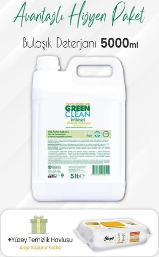 Green Clean Bulaşık Deterjanı 5 lt ve Arap Sabunlu Yüzey Temizlik 100' lü