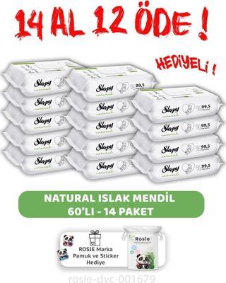 Sleepy 14 AL 12 ÖDE  Natural Yenidoğan Islak Bebek Havlusu 60'lı ve ROSIE 