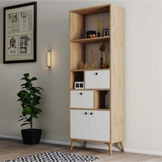 Mezza 1952 Ninova Kitaplık 69 X 195 Sepet - Beyaz