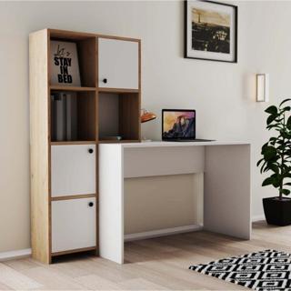 Mezza 1992 Silence Kitaplık - Çalışma Masası Takımı Sepet - Beyaz