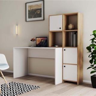 Mezza 1993 Sılence Kitaplık - Çalışma Masası Takımı Sepet - Beyaz