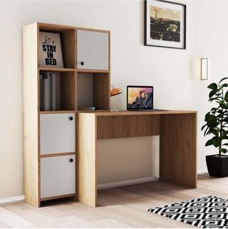 Mezza 1996 Sılence Kitaplık - Çalışma Masası Takımı Sepet - Beyaz