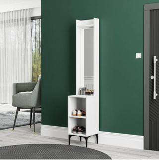 Mezza 5040 Royal 2 Raflı Aynalı Portmanto Modülü Beyaz