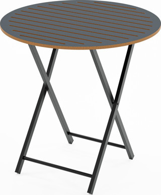 Eportatif Katlanır 4 Kişilik Yuvarlak Bahçe Masası Bistro Masa 70x70 Füme 1508