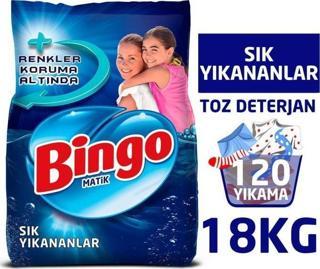 Bingo Matik Toz Çamaşır Deterjanı 9 Kg Ekonomi Paketi 2'li