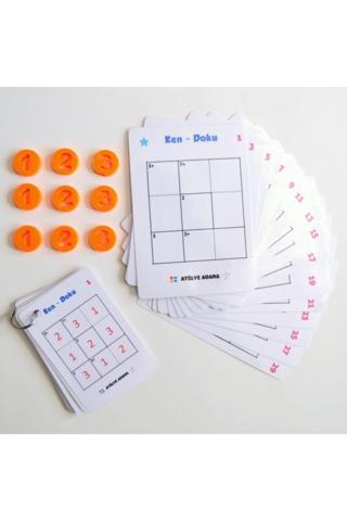 Atölye Adana Ken-doku (3x3) - Matematik Işlem Rakam Akıl Zeka Mantık Beceri Gelişim Eğitici Bilsem Hazırlık Oyunu