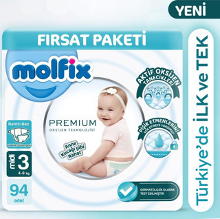 Molfix Premium Ultra Fırsat Paketi 3 Beden 94 Adet