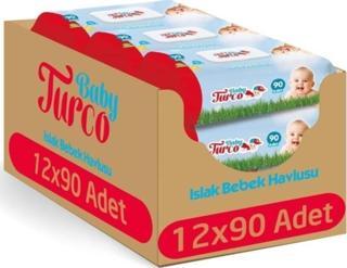 Baby Turco Islak Mendil Havlu 90 Yaprak X 12 Adet