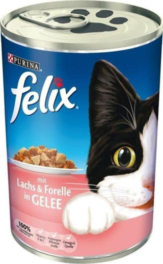 Felix Somon Ve Alabalıklı Konserve Yetişkin Kedi Maması 4X400 Gr