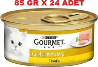 Purina Gourmet Kıyılmış Tavuklu Yetişkin Kedi Konservesi 85 Gr X24