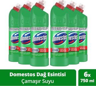 Domestos Yoğun Kıvamlı Çamaşır Suyu Dağ Esintisi Maksimum Hijyen 750 Ml 6 Adet