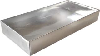 Asetat Kapaklı Karton Kutu 20X10X3 (25 Adet)  Gümüş