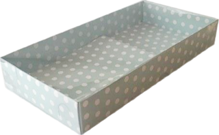 Asetat Kapaklı Karton Kutu 20X10X3 (25 Adet)  Puantiyeli Mavi